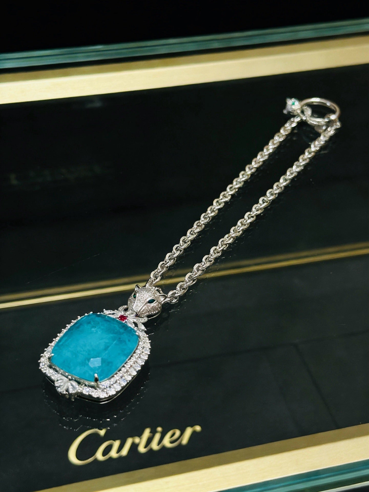 Sculptural Pendant Necklace in Gold-Tone with Crystal-Style Accents – Design 02 main product view