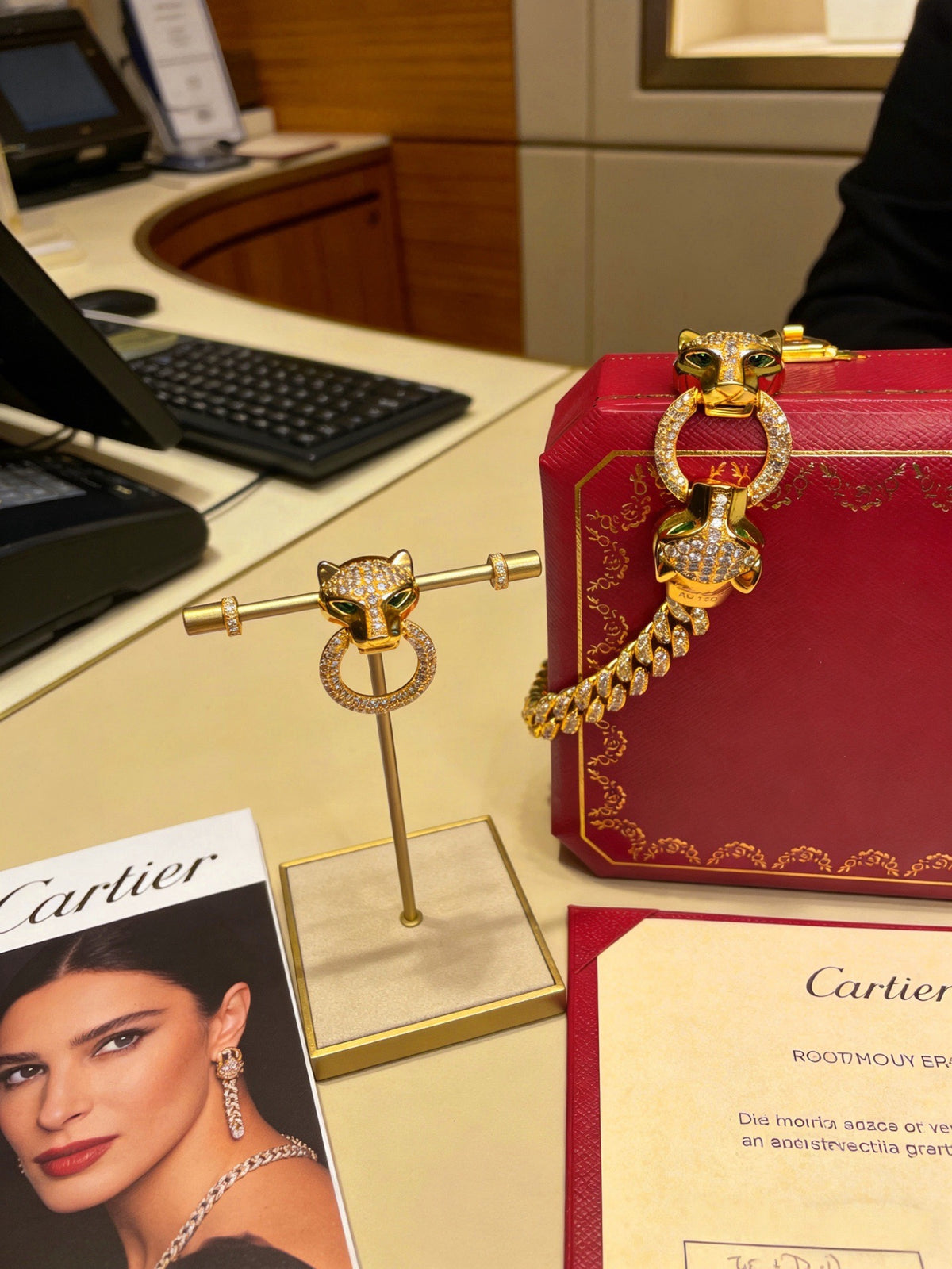 Sculptural Statement Bracelet in Gold-Tone – Design 93 front view
