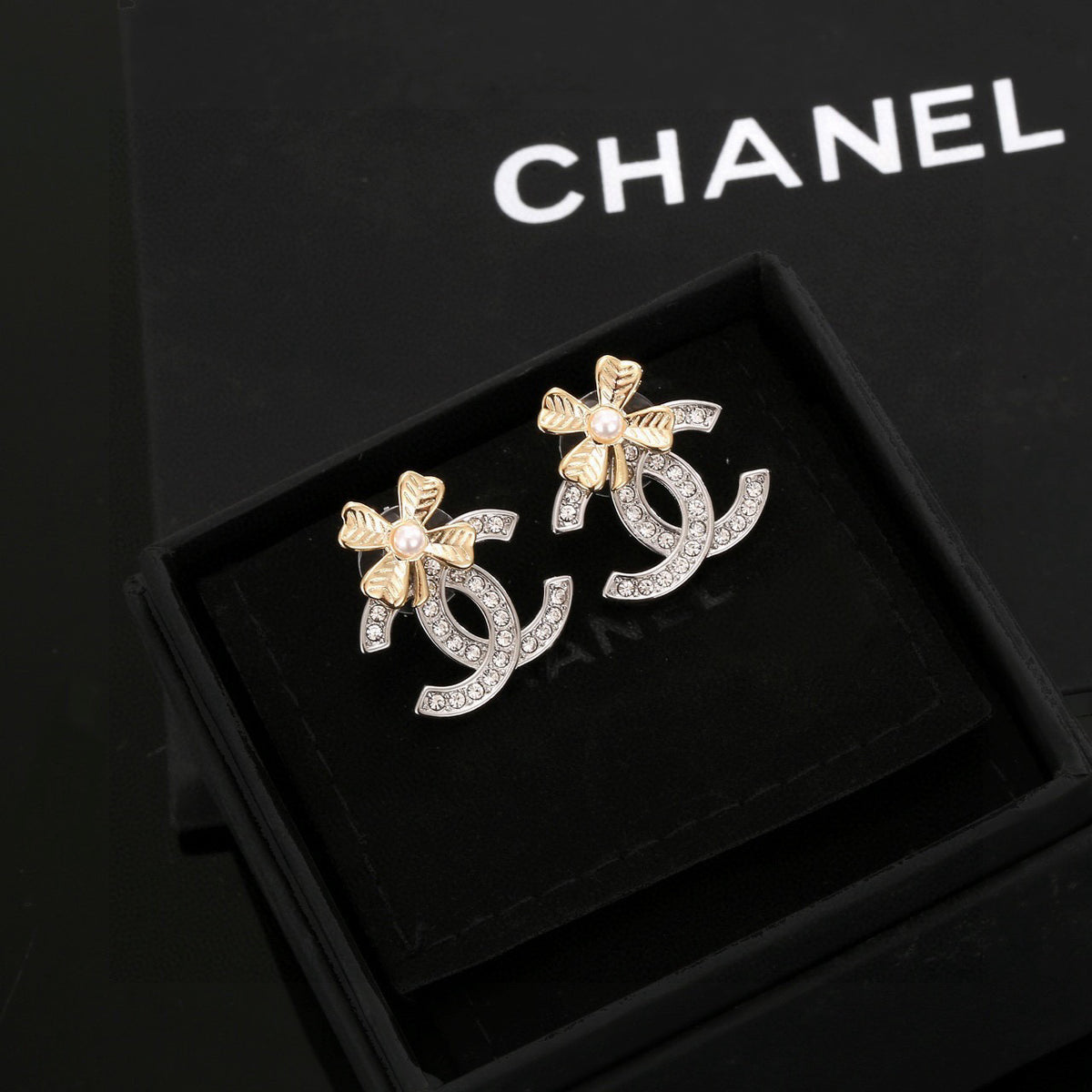 Clover Stud Earrings in Silver-Tone front product view