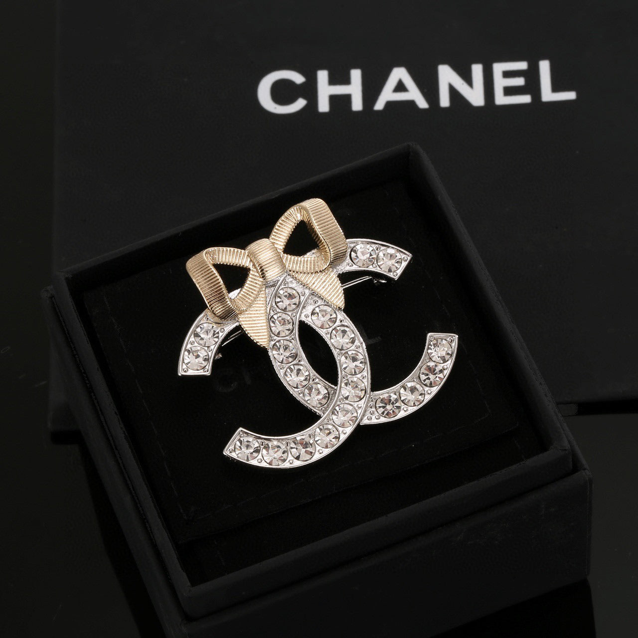 Signature Emblem Brooch in Polished Metal-Tone – Design 031 front product view