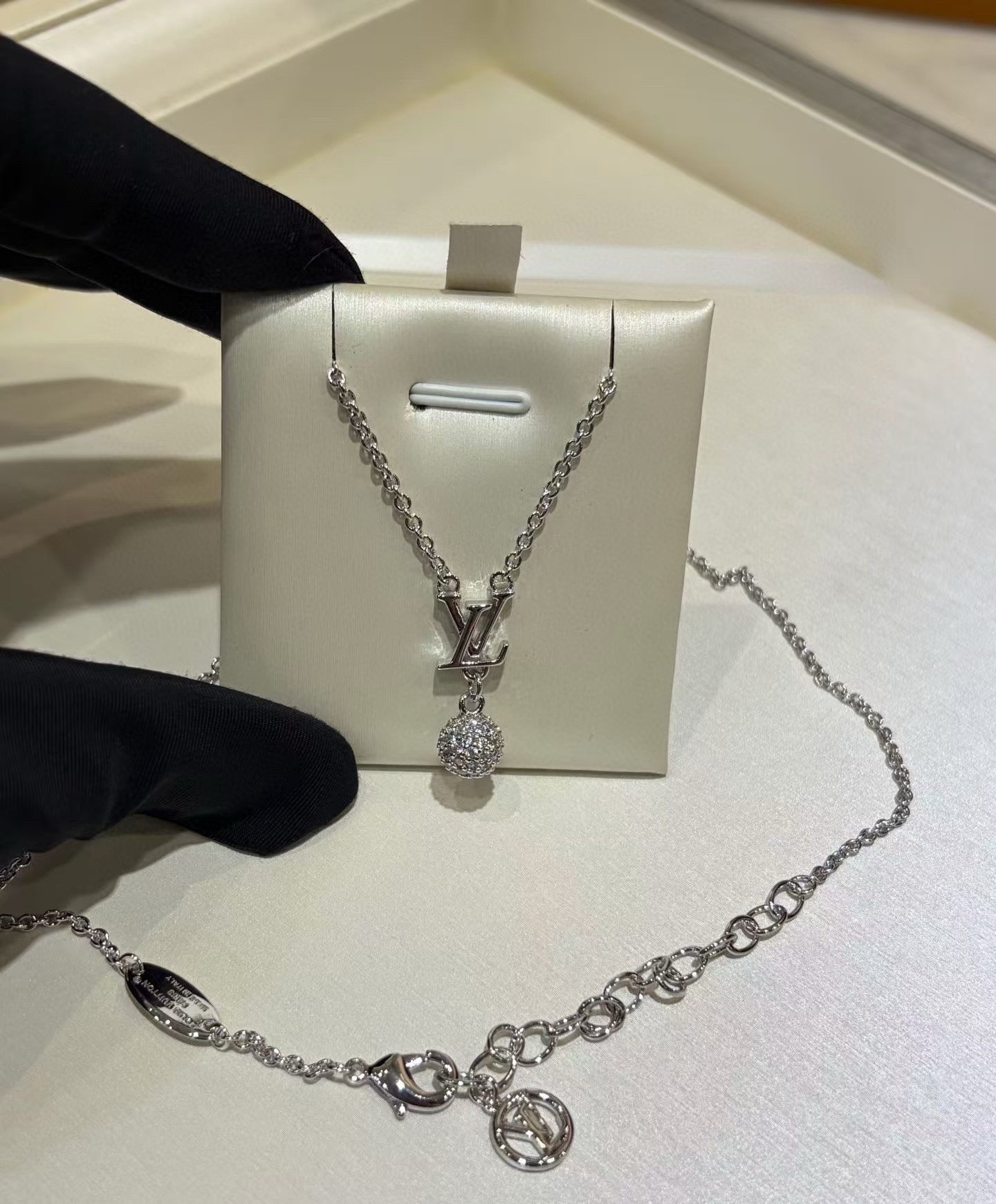 Lock Pendant Necklace in Polished Metal-Tone – Design 001 side detail