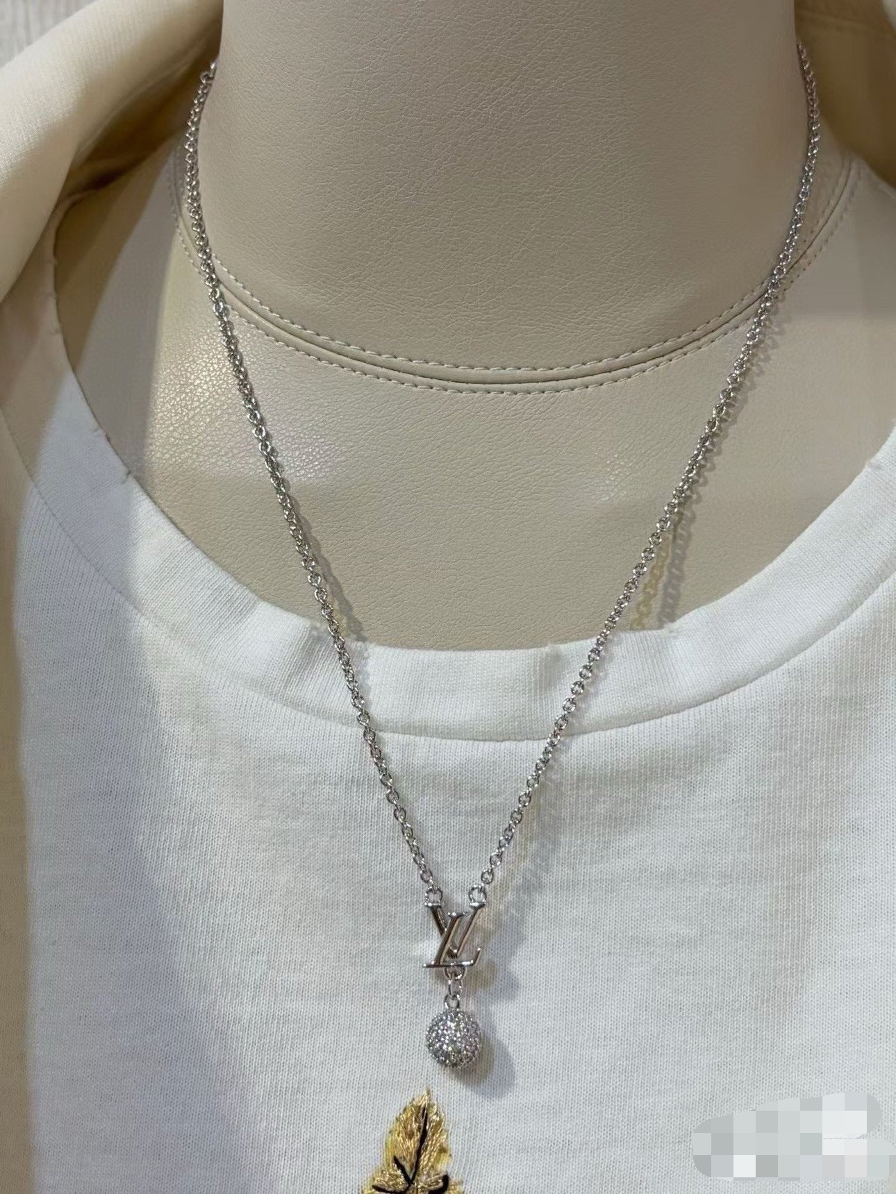 Lock Pendant Necklace in Polished Metal-Tone – Design 001 detail view