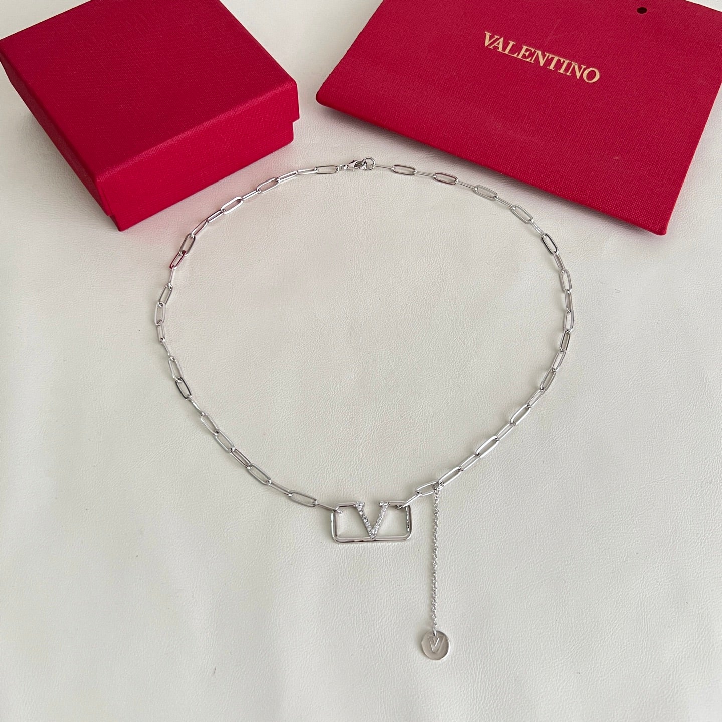 Signature Emblem Pendant Necklace in Polished Metal-Tone – Design 06 front view