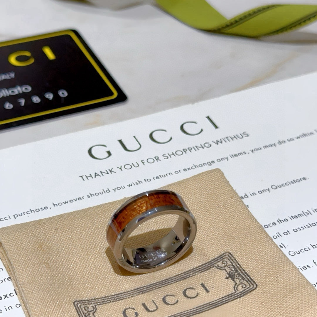 Double-G Emblem Statement Ring in Polished Metal-Tone – Design 008 main product view