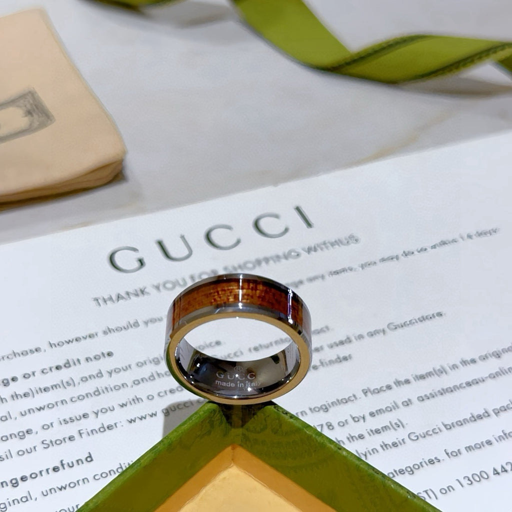 Double-G Emblem Statement Ring in Polished Metal-Tone – Design 008 front product view