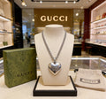 Double-G Emblem Pendant Necklace in Polished Metal-Tone – Design 134 main product view