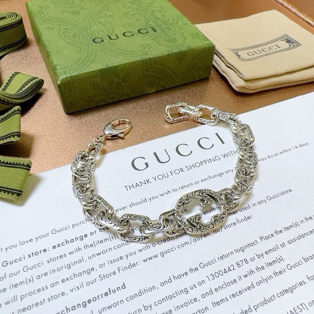 Geometric Emblem Bracelet in Polished Metal-Tone – Design 067 main product view