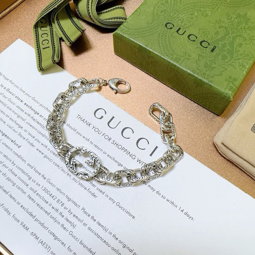 Geometric Emblem Bracelet in Polished Metal-Tone – Design 067 front product view