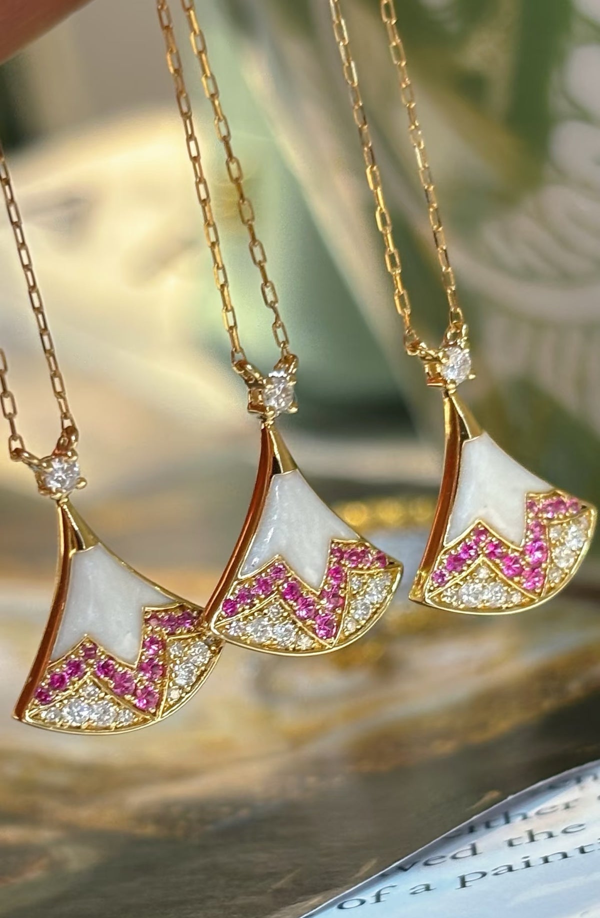 Geometric Emblem Pendant Necklace in Rose-Gold-Tone – Rose Gold Detail – Design 005 front product view