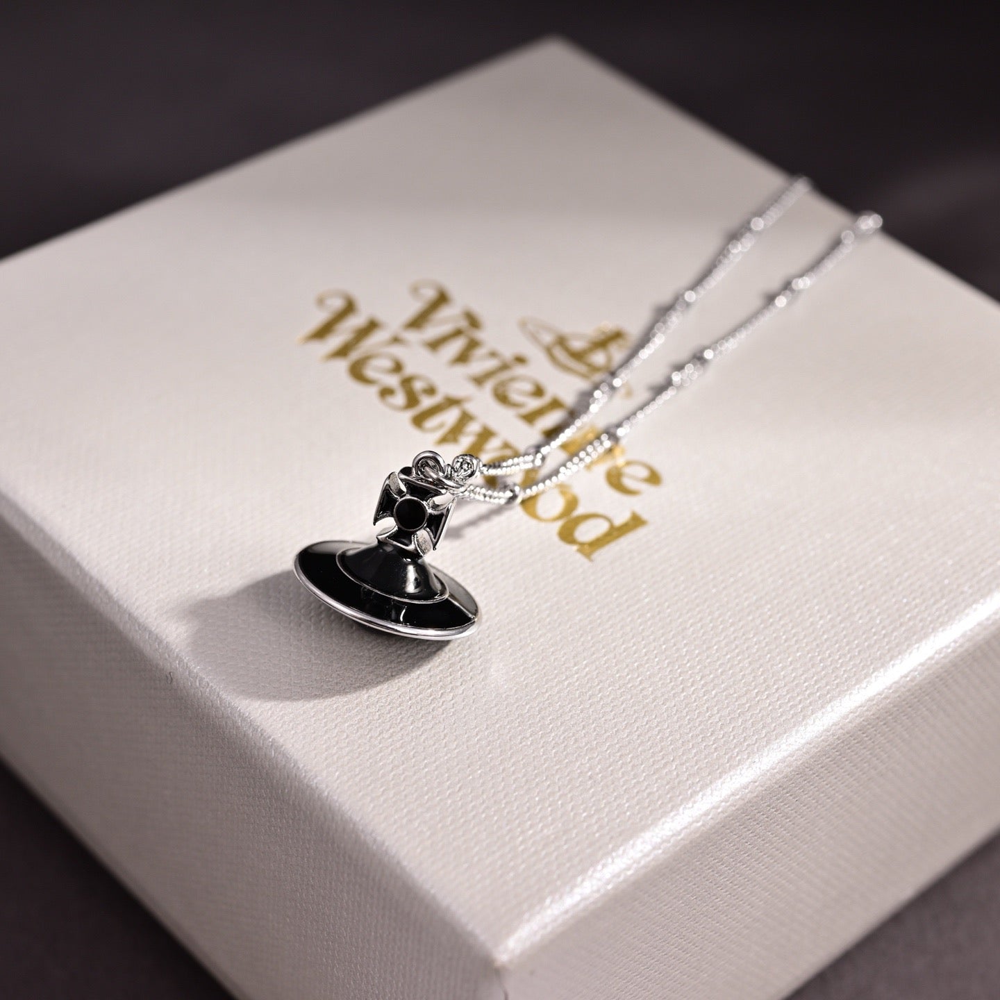 Orb Pendant Necklace in Polished Metal-Tone – Design 048 main product view