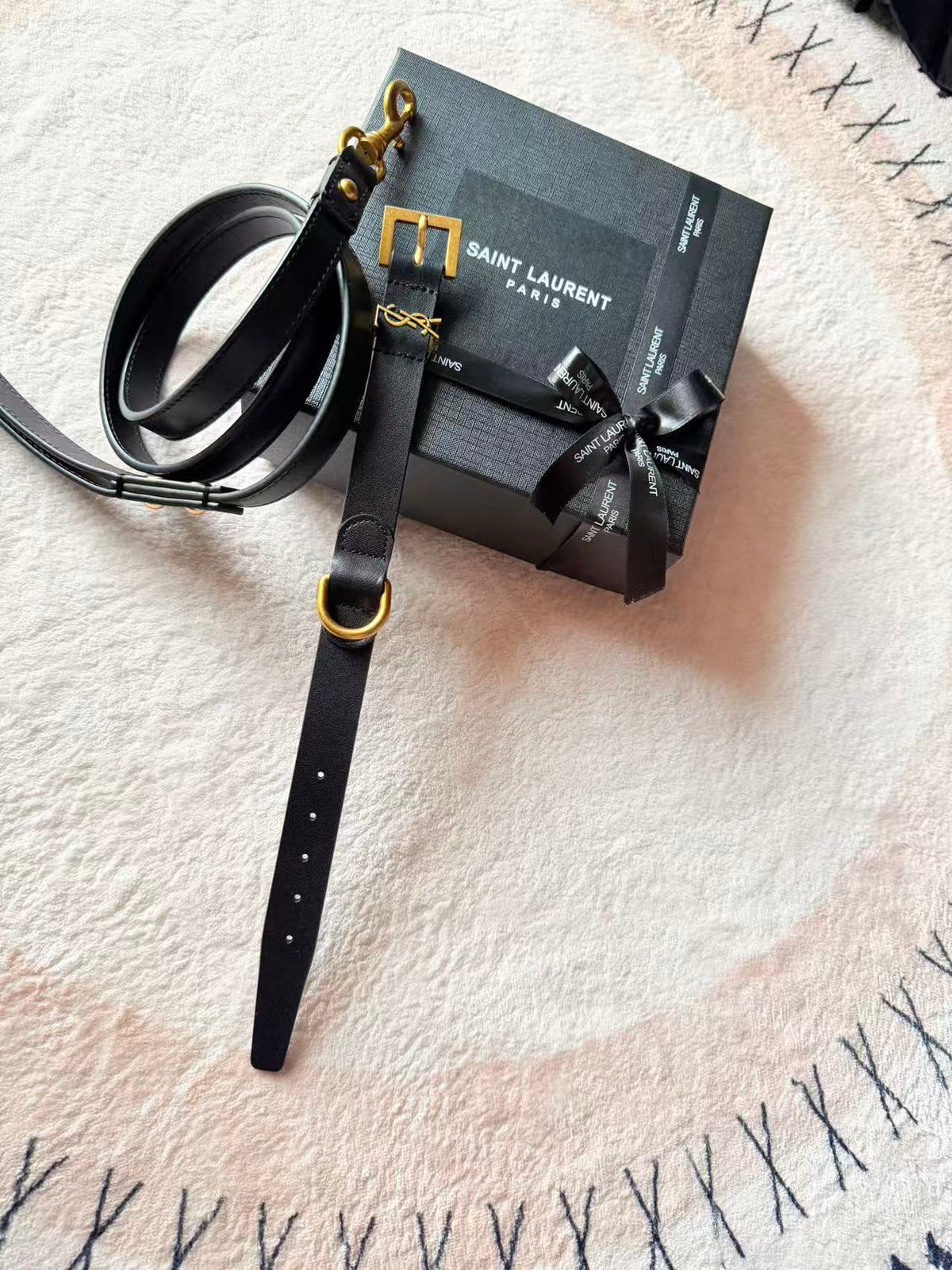 Leather Pet Collar & Leash Set – Design 01 main product view