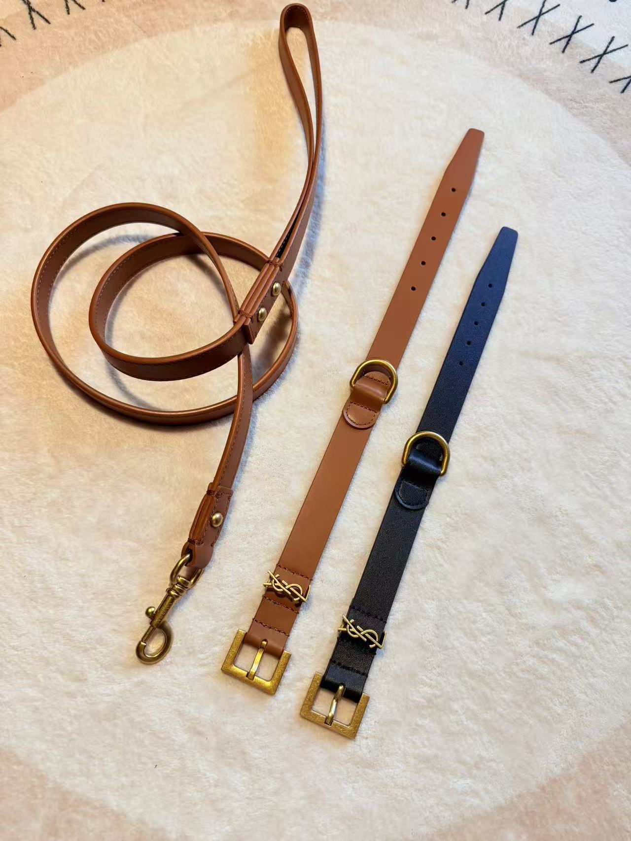Leather Pet Collar & Leash Set – Design 02 fit detail