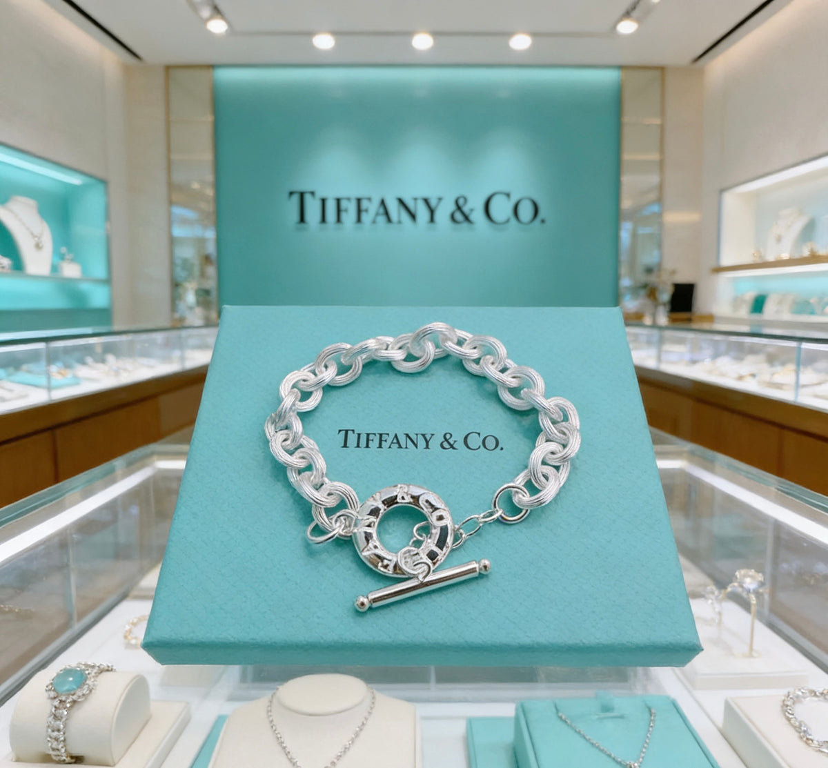 Signature Motif Bracelet in Silver-Tone – Vintage Detail – Design 57 front product view