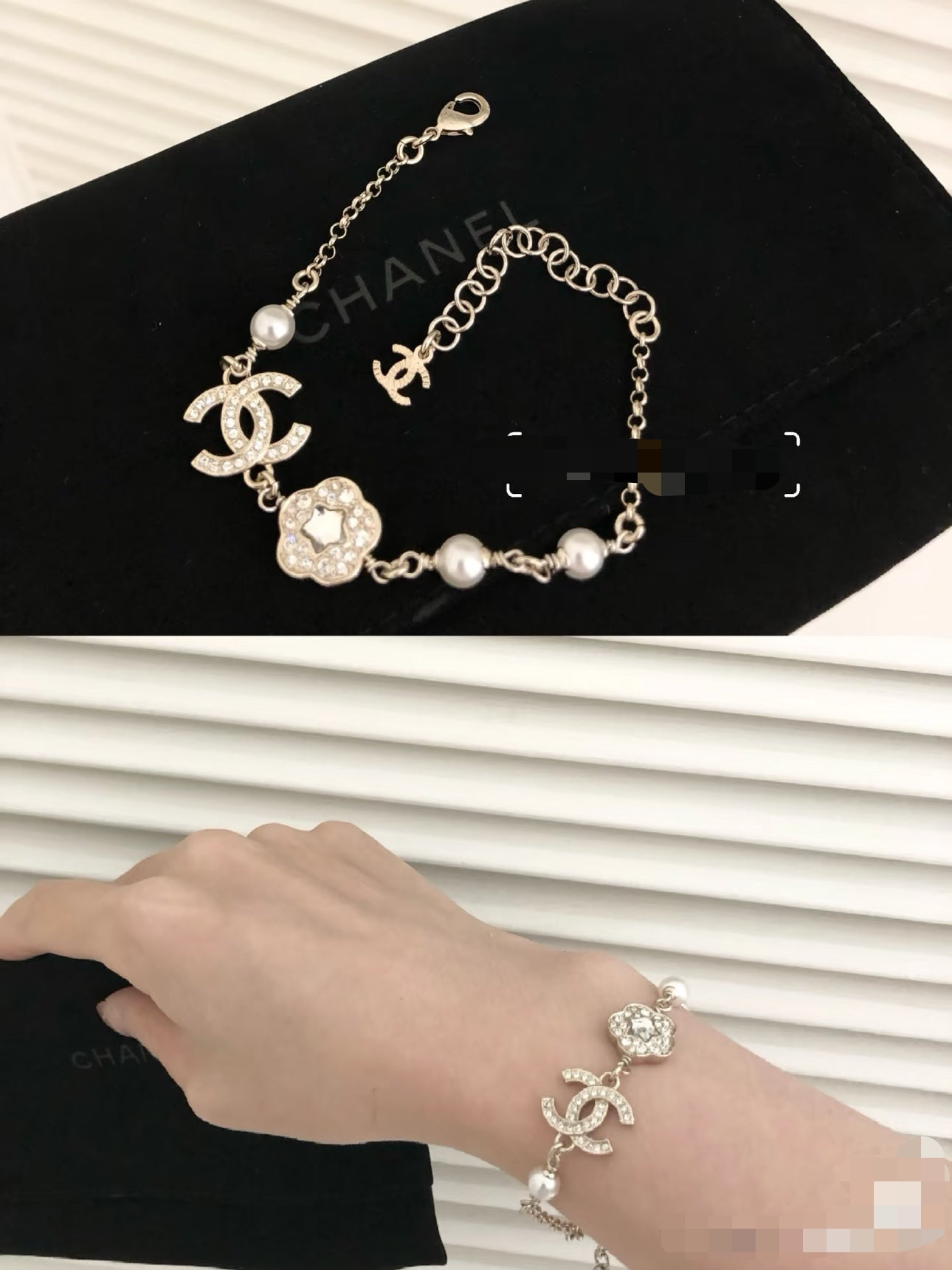 Camellia Bracelet in Gold-Tone close-up detail