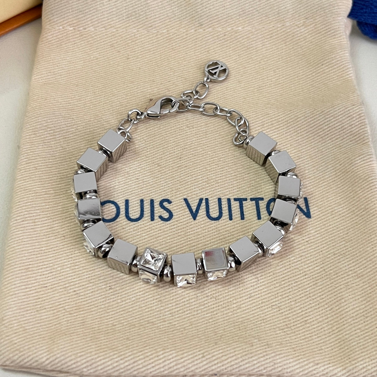 Geometric Emblem Bracelet in Polished Metal-Tone – Design 018 styled product view