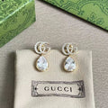 Geometric Emblem Stud Earrings in Polished Metal-Tone – Design 038 main product view