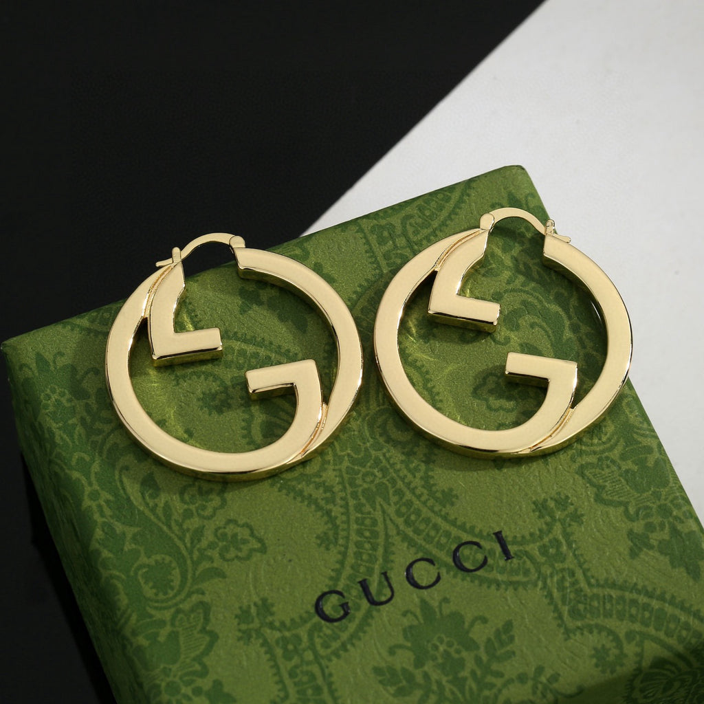 Geometric Emblem Stud Earrings in Polished Metal-Tone – Design 037 detail view