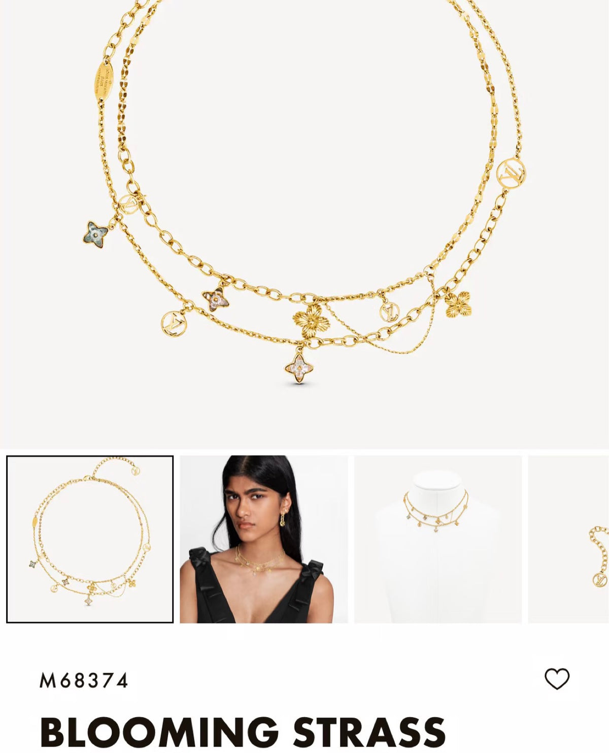 Floral Bracelet in Gold-Tone – Design 012 detail view