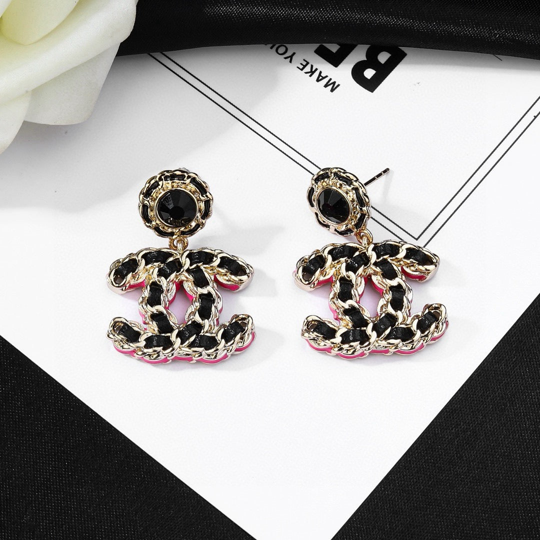 Signature Emblem Statement Earrings in Polished Metal-Tone – Design 039 main product view