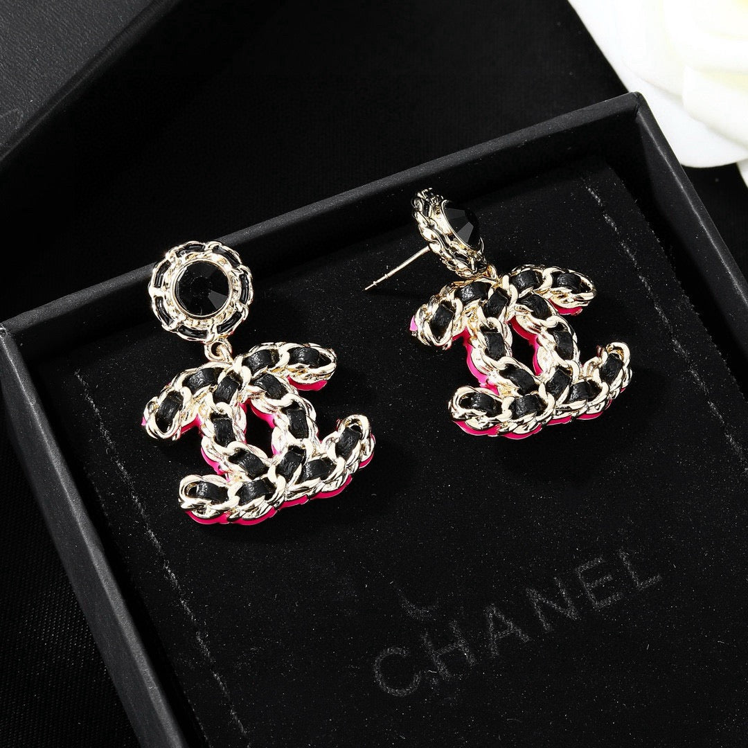 Signature Emblem Statement Earrings in Polished Metal-Tone – Design 039 side detail