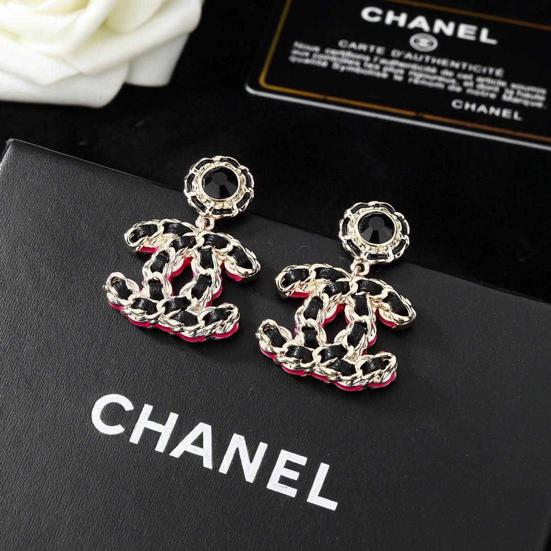 Signature Emblem Statement Earrings in Polished Metal-Tone – Design 039 front product view