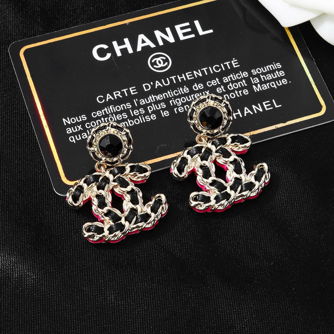 Signature Emblem Statement Earrings in Polished Metal-Tone – Design 039 detail view