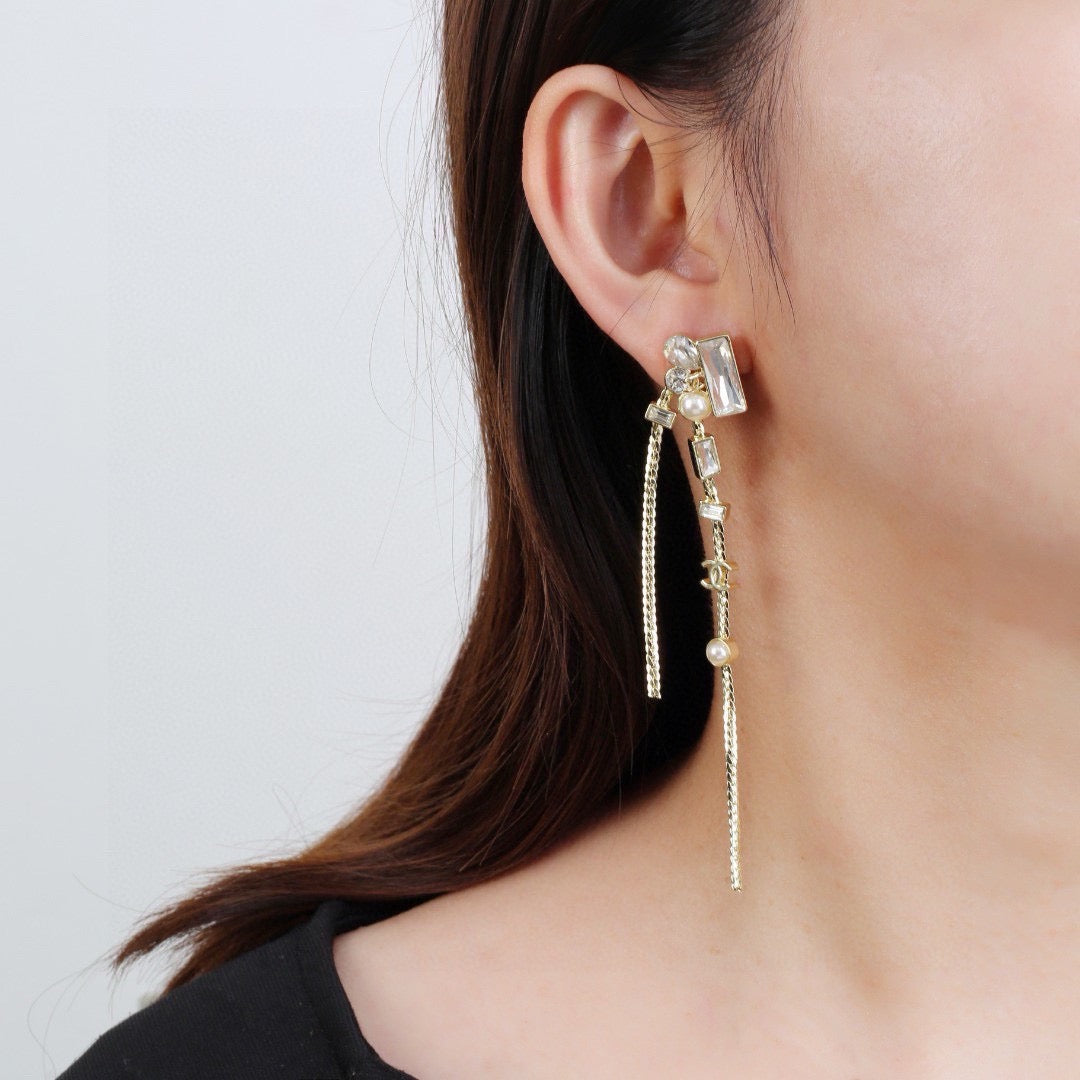 Signature Emblem Statement Earrings in Polished Metal-Tone – Design 038 front product view