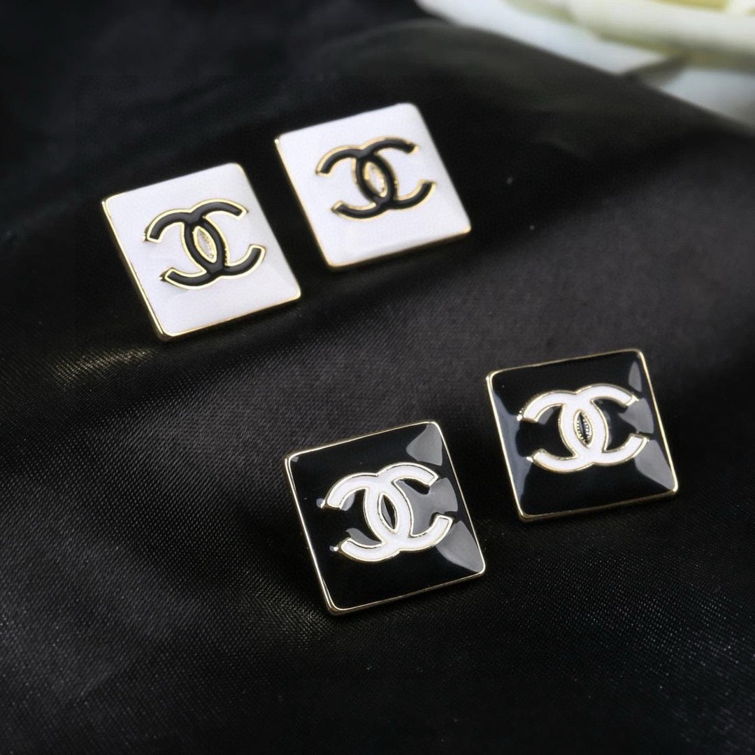 Signature Emblem Statement Earrings in Polished Metal-Tone – Design 036 main product view