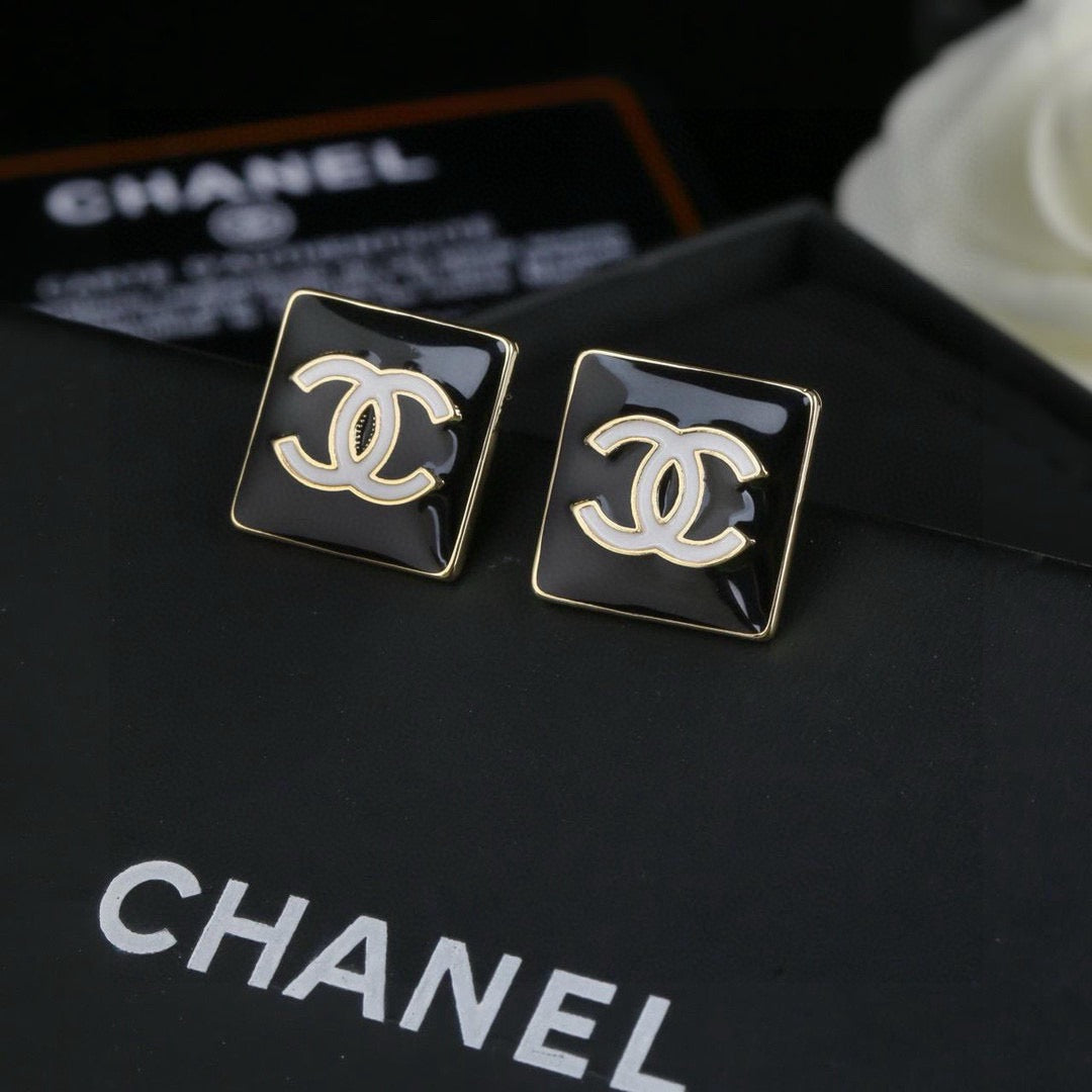 Signature Emblem Statement Earrings in Polished Metal-Tone – Design 036 detail view