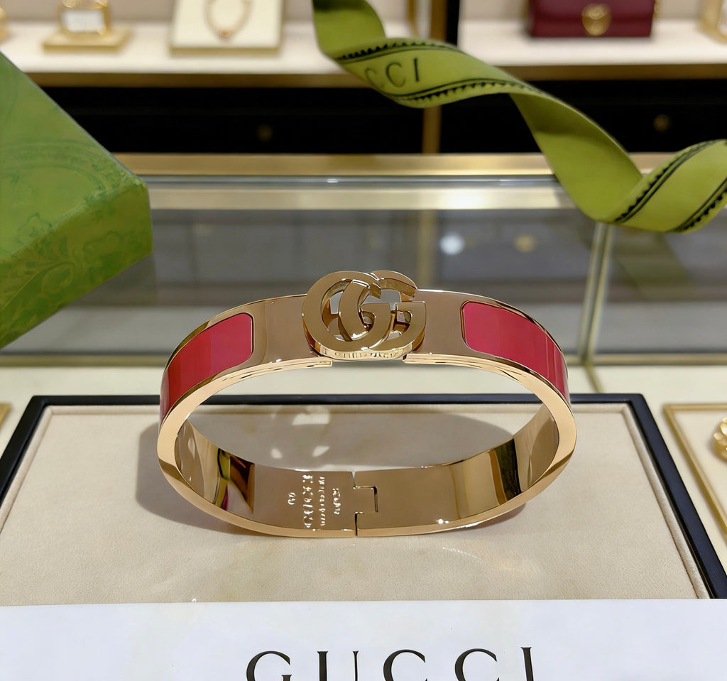 Double-G Emblem Bangle in Gold-Tone – Design 013 styled product view