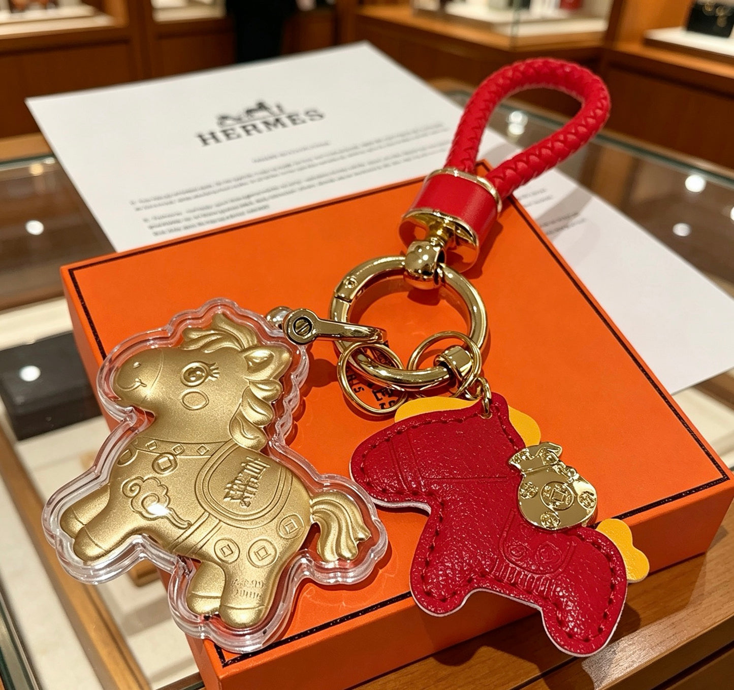 Horse Keychain in Gold-Tone styled product view