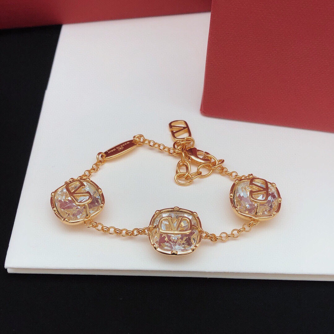 Signature Emblem Crystal-Accent Bracelet – Design 02 close-up view