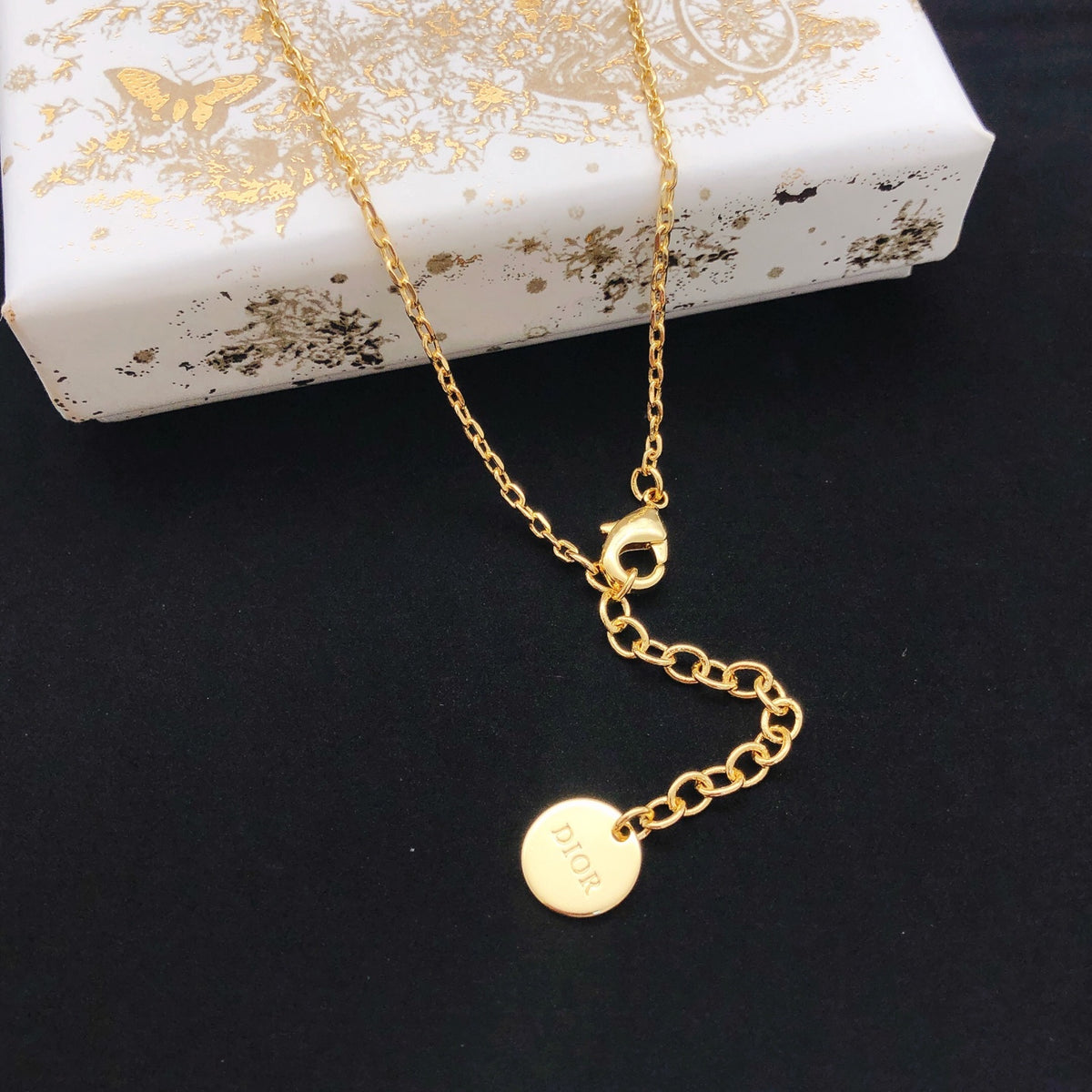 Sculptural Pendant Necklace in Black-Tone – Design 003 front view