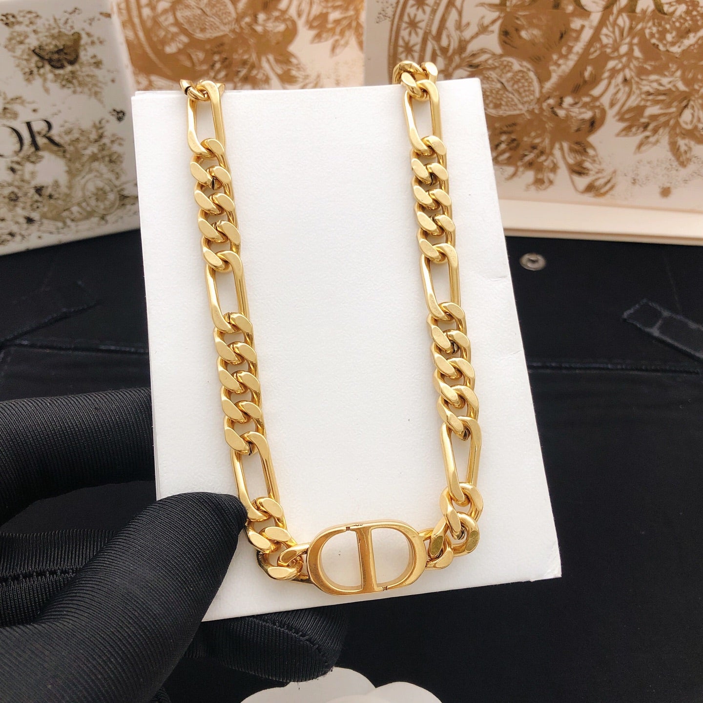 Sculptural Pendant Necklace in Polished Metal-Tone – Design 029 styled view