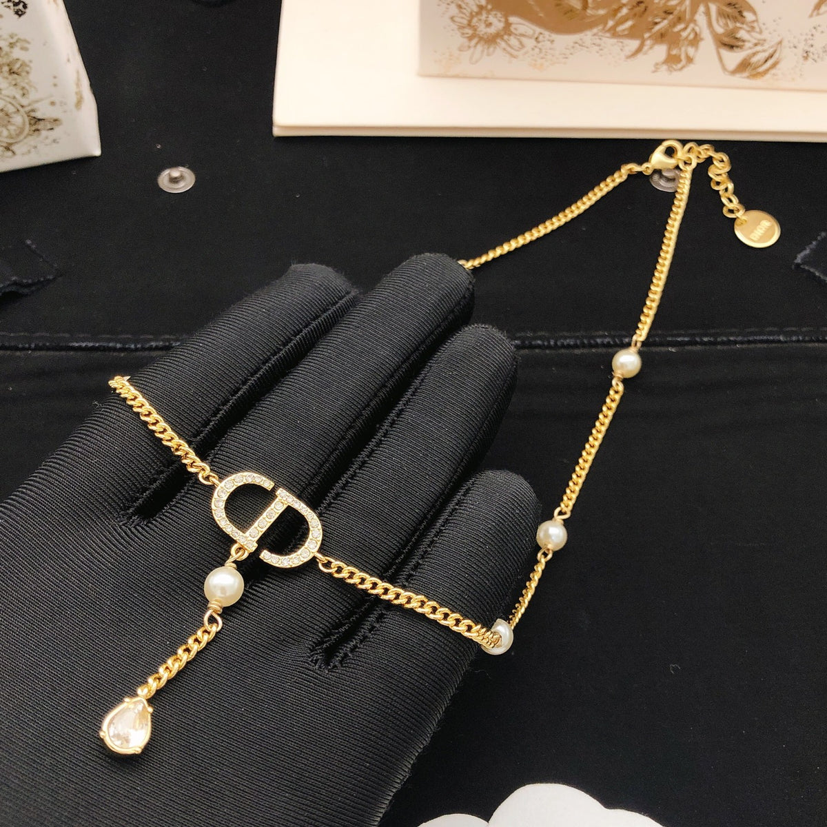 Sculptural Pendant Necklace in Polished Metal-Tone – Design 028 styled view