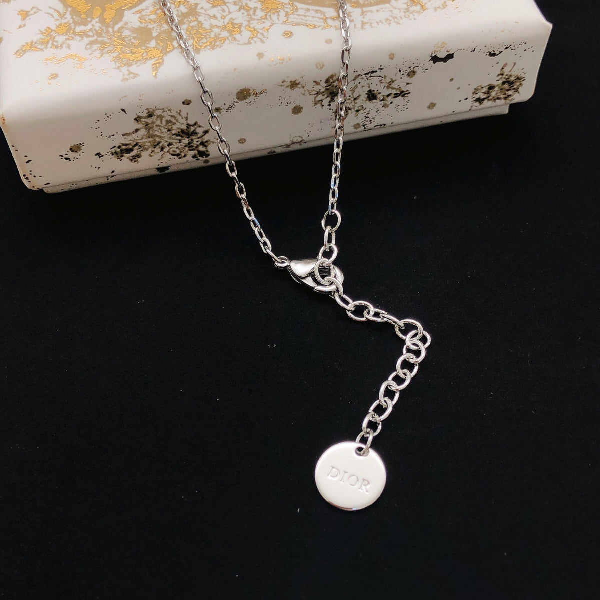 Sculptural Pendant Necklace in Polished Metal-Tone – Design 027 front view