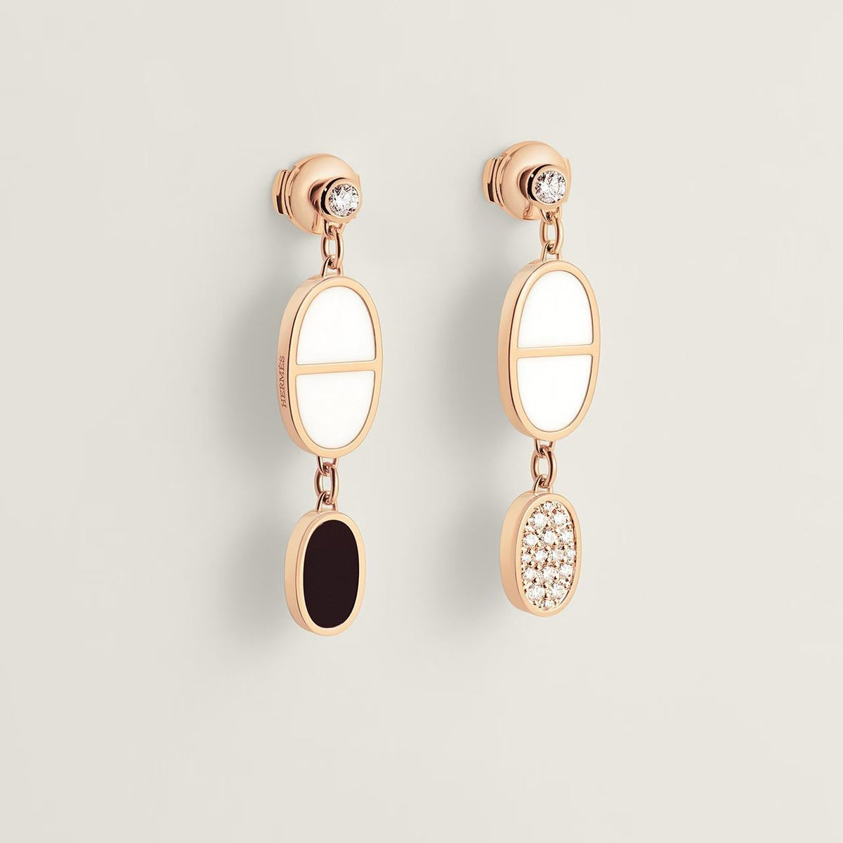 Toggle Stud Earrings in Polished Metal-Tone – Toggle Detail – Design 002 side detail