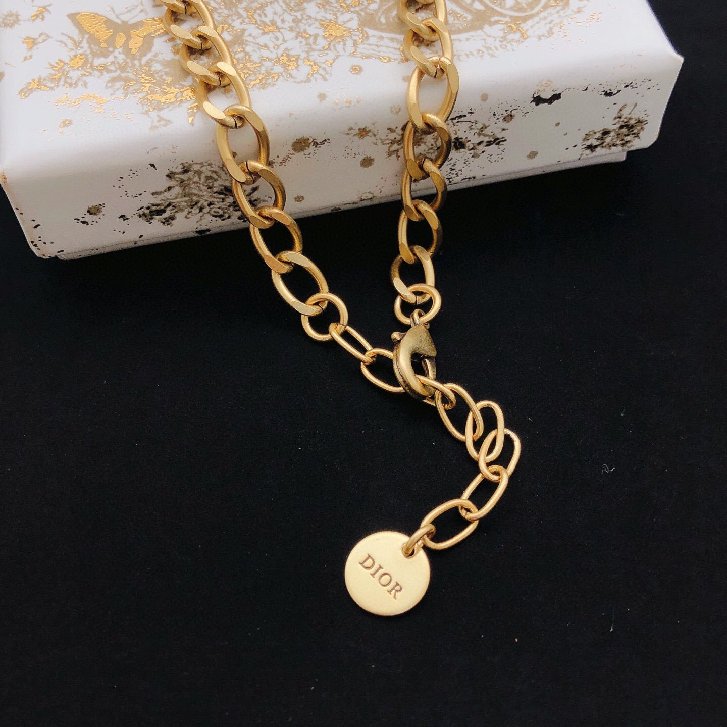 Sculptural Pendant Necklace in Polished Metal-Tone with Crystal-Style Accents – Design 006 front view