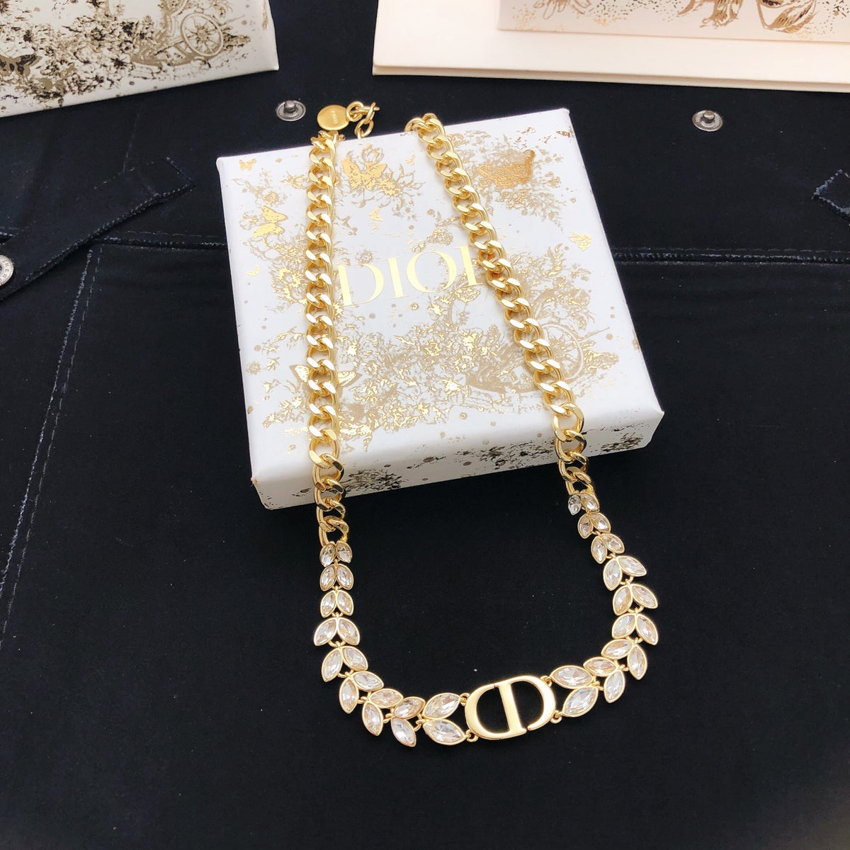 Sculptural Pendant Necklace in Polished Metal-Tone with Crystal-Style Accents – Design 006 main product view