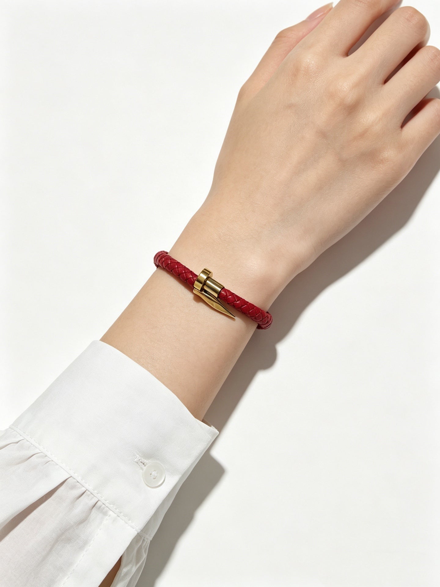 Sculptural Statement Bracelet in Gold-Tone – Design 119 styled view