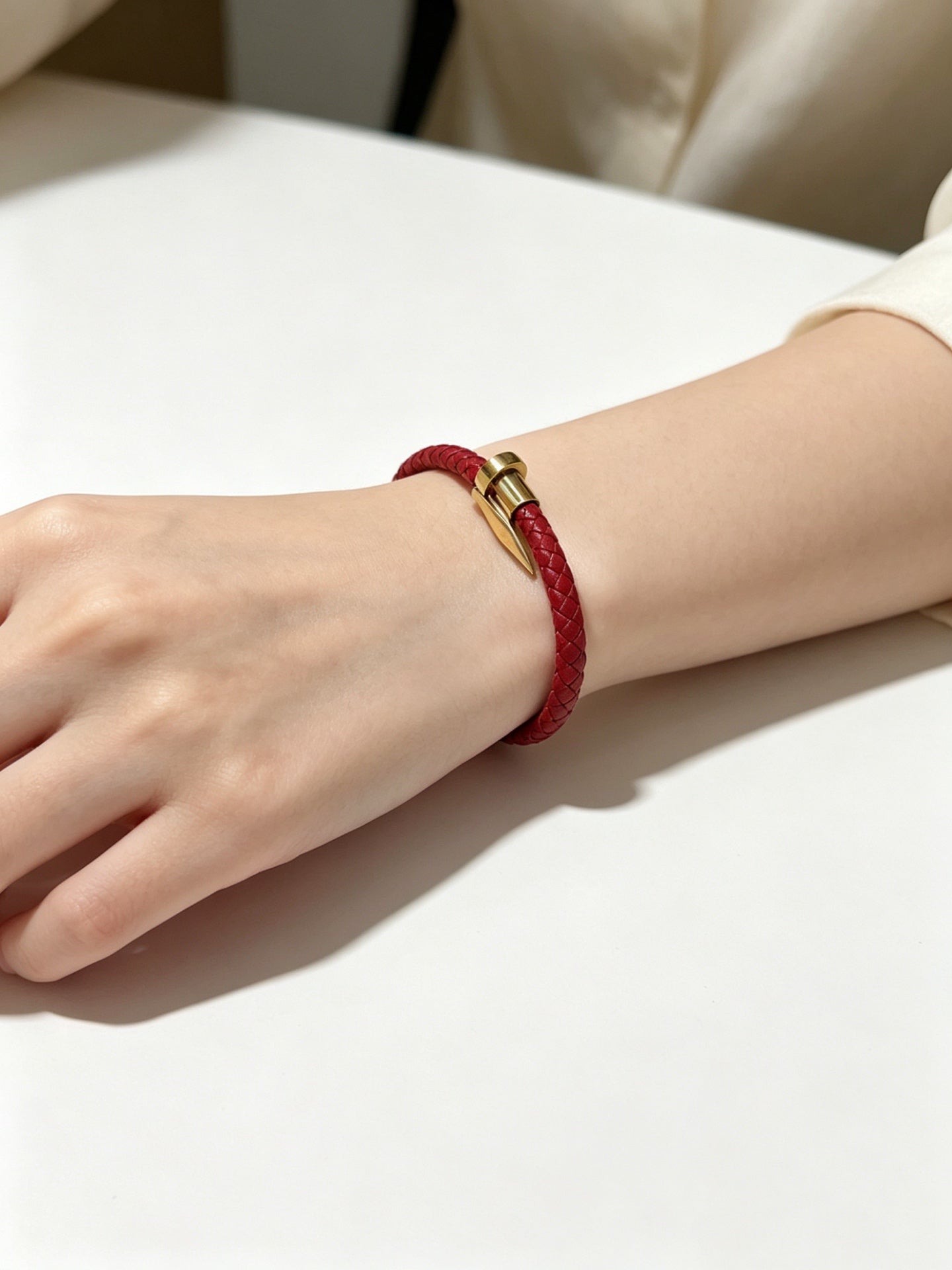 Sculptural Statement Bracelet in Gold-Tone – Design 119 close-up detail