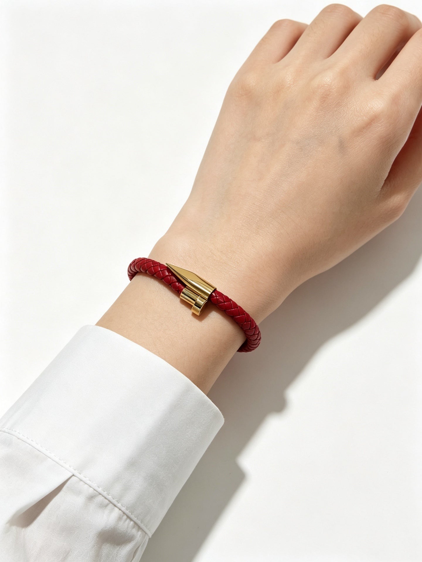 Sculptural Statement Bracelet in Gold-Tone – Design 119 side detail