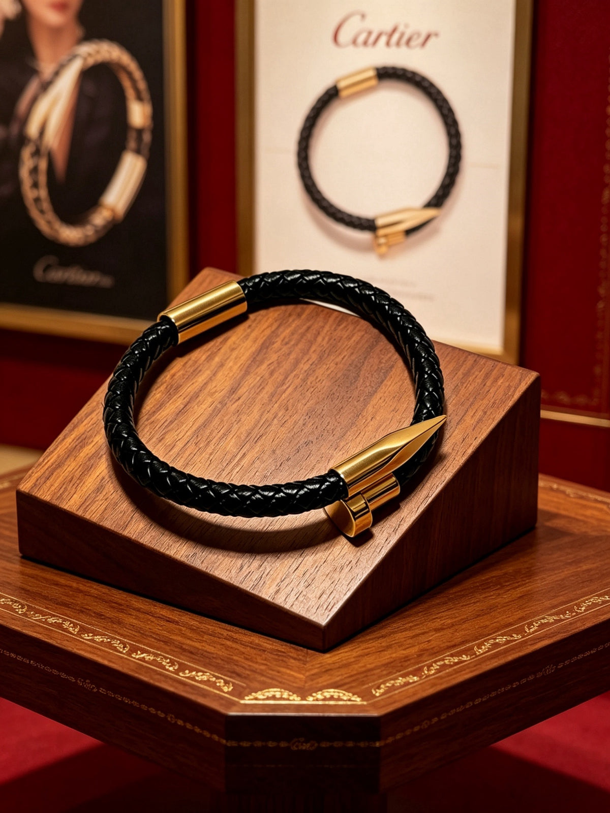 Sculptural Statement Bracelet in Gold-Tone – Design 118 detail view