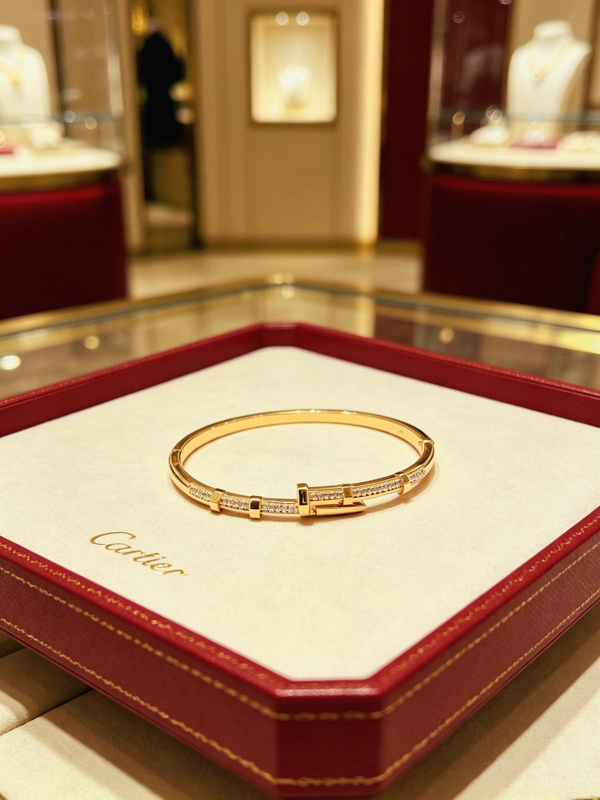 Sculptural Statement Bracelet in Gold-Tone – Design 116 styled view