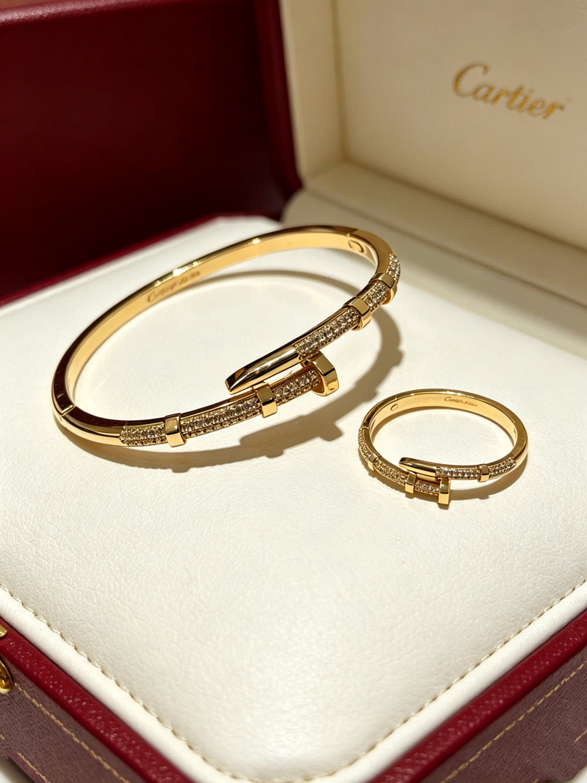 Sculptural Statement Bracelet in Gold-Tone – Design 116 front view