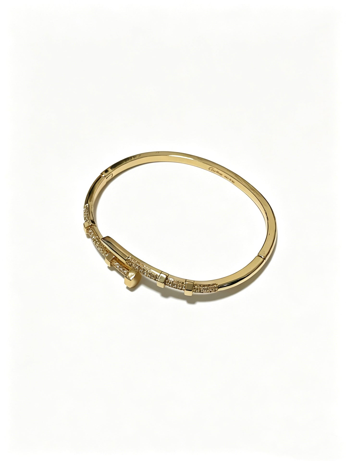Sculptural Statement Bracelet in Gold-Tone – Design 116 detail view