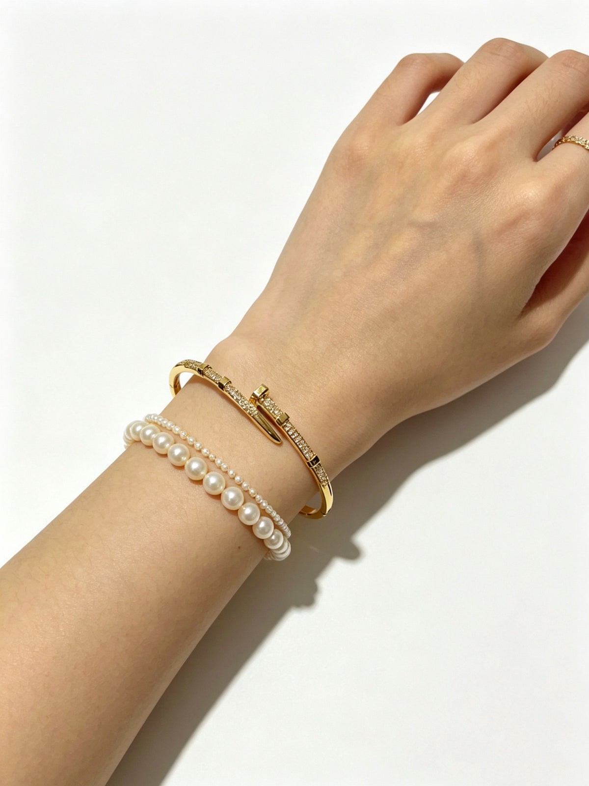 Sculptural Statement Bracelet in Gold-Tone – Design 116 main product view
