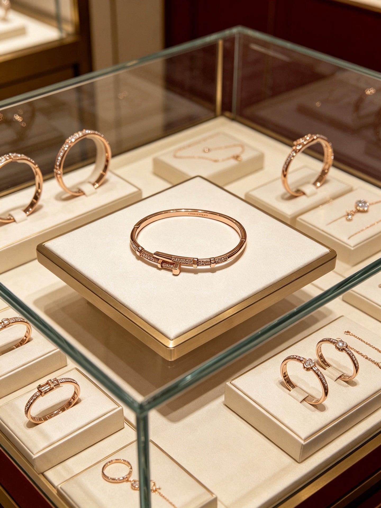 Sculptural Statement Bracelet in Gold-Tone – Design 115 detail view