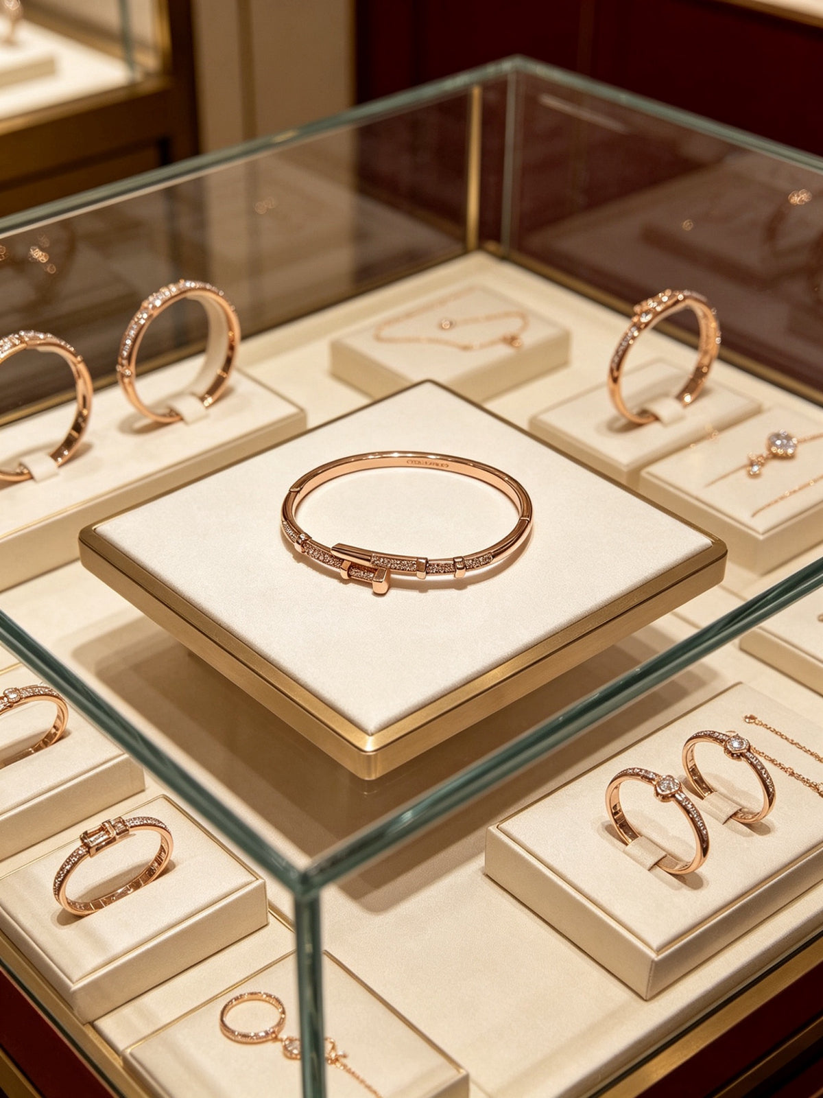 Sculptural Statement Bracelet in Gold-Tone – Design 115 detail view
