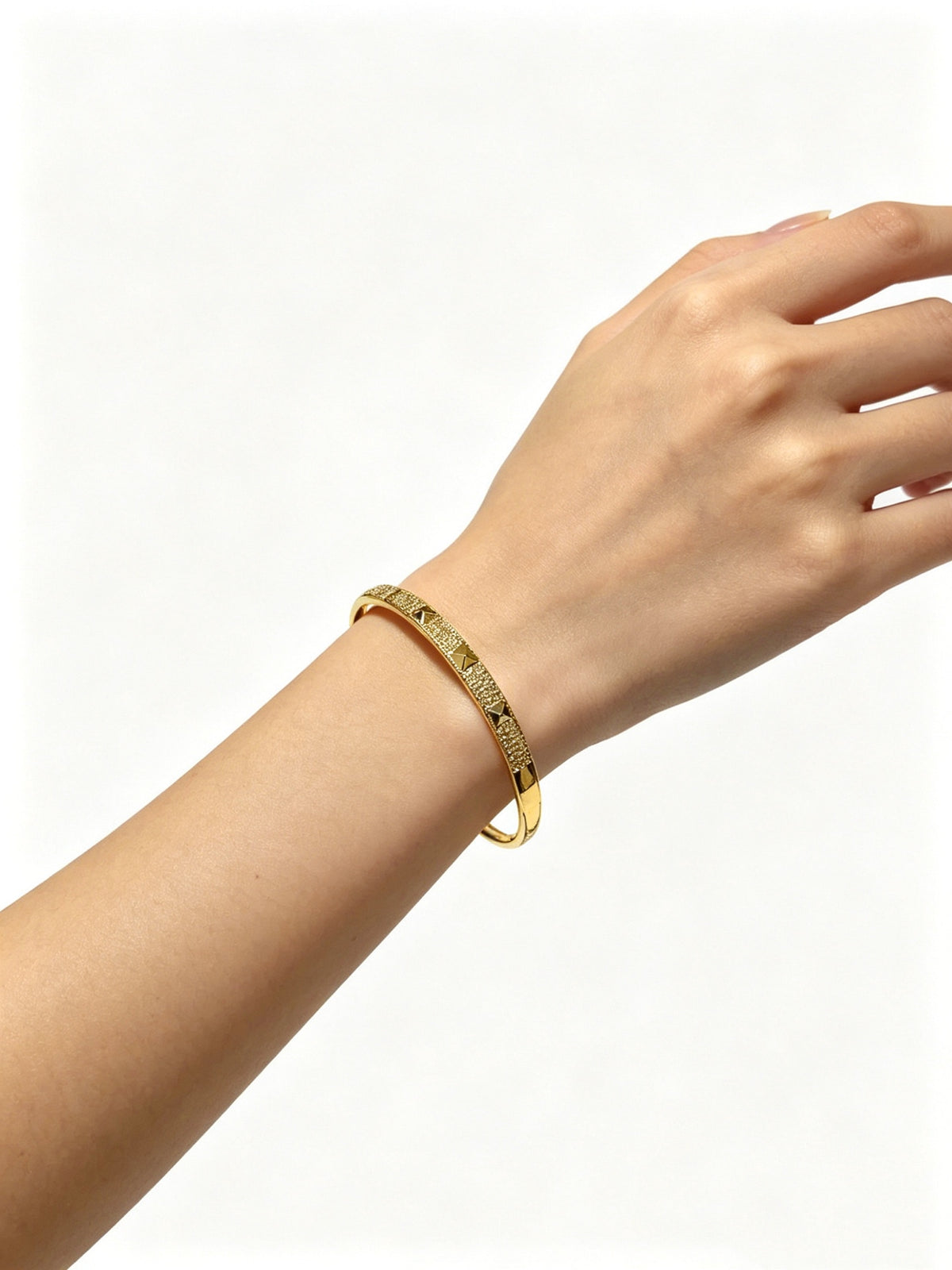 Sculptural Statement Bracelet in Gold-Tone – Design 112 main product view